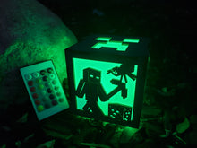 Load image into Gallery viewer, Creeper Miner Inspired Color changing lantern light box
