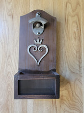 Load image into Gallery viewer, Kingdom Hearts Inspired Wall mounted bottle opener with cap catcher