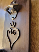 Load image into Gallery viewer, Kingdom Hearts Inspired Wall mounted bottle opener with cap catcher
