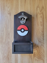 Load image into Gallery viewer, Pokemon Inspired Wall mounted bottle opener with cap catcher