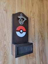 Load image into Gallery viewer, Pokemon Inspired Wall mounted bottle opener with cap catcher