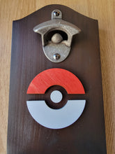 Load image into Gallery viewer, Pokemon Inspired Wall mounted bottle opener with cap catcher