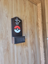 Load image into Gallery viewer, Pokemon Inspired Wall mounted bottle opener with cap catcher