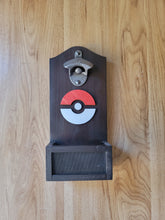 Load image into Gallery viewer, Pokemon Inspired Wall mounted bottle opener with cap catcher
