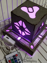 Load image into Gallery viewer, Destined Gamer Inspired LED lantern with base light - Outlet powered with usb cable/plug and remote