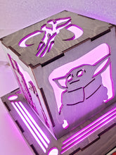 Load image into Gallery viewer, Mandalore wars Inspired Lantern - outlet powered led with remote control - now with Baby Yod